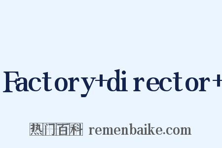 Factory director 是什么意思的图片